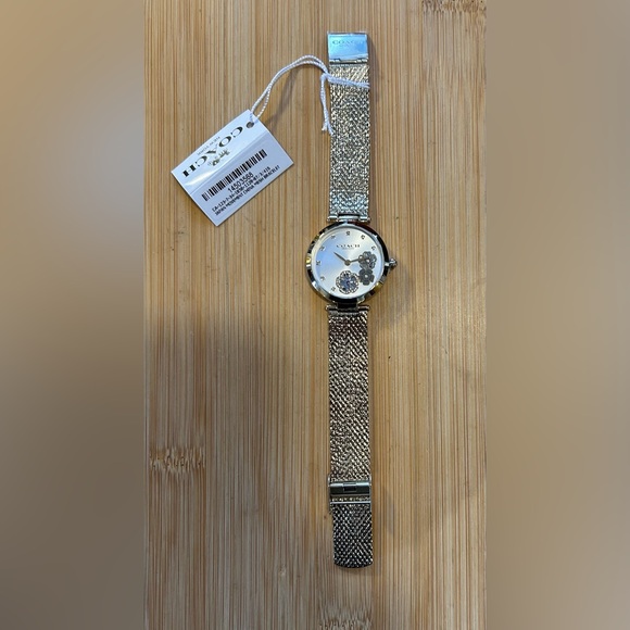 Coach Park Carnation Watch With 34mm White Floral Face & Golden MeshBracelet - Picture 7 of 9